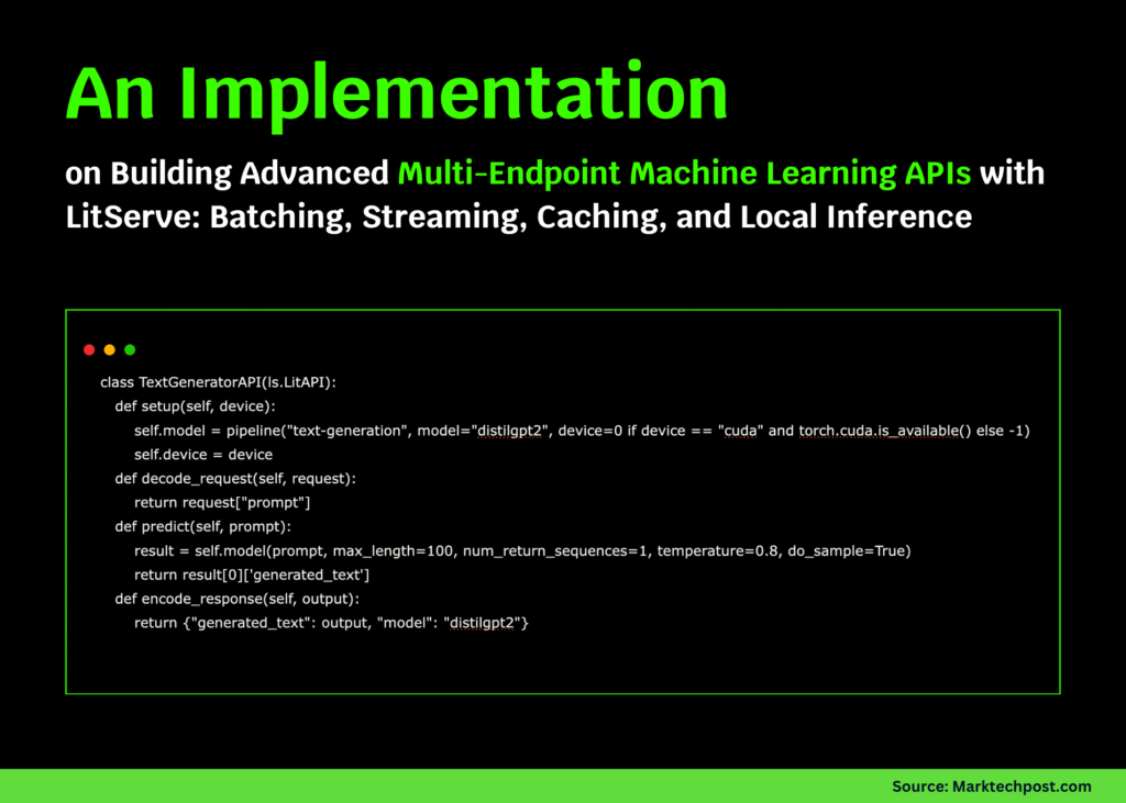 An Implementation on Building Advanced Multi-Endpoint Machine Learning APIs with LitServe: Batching, Streaming, Caching, and Local Inference