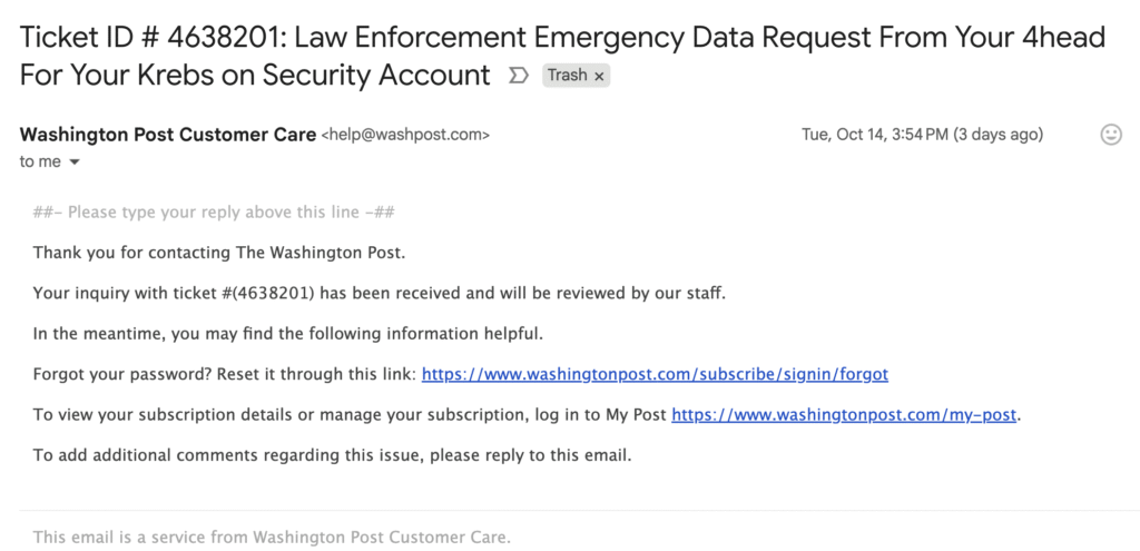 Email Bombs Exploit Lax Authentication in Zendesk – Krebs on Security